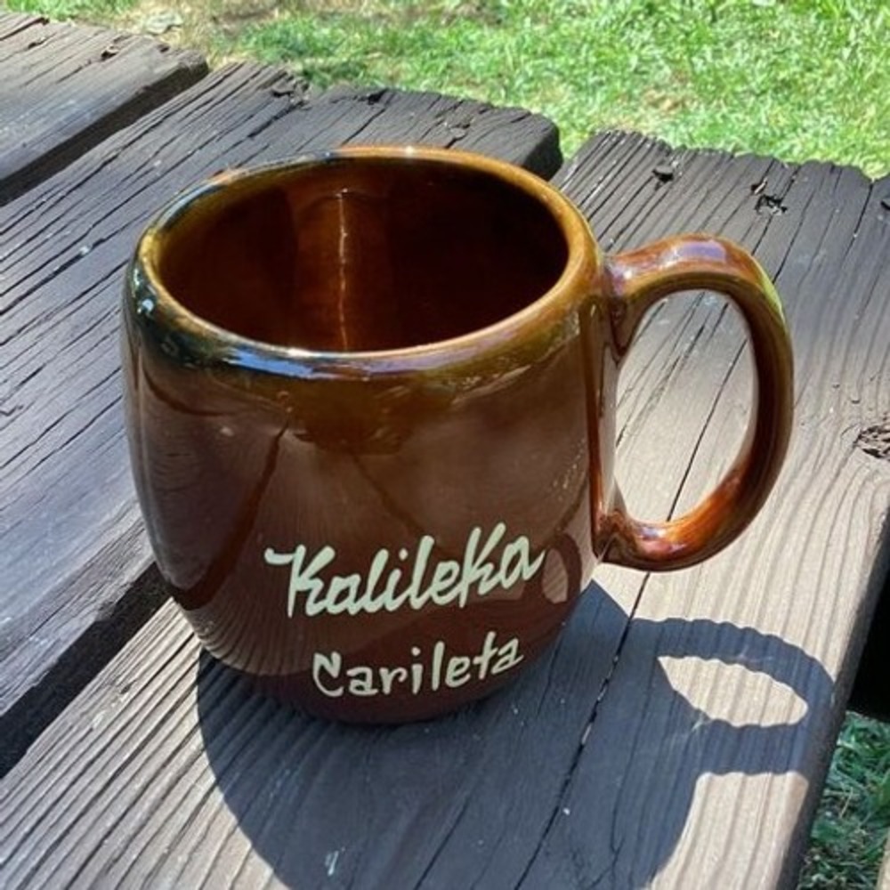 Vintage Kalileka Carileta Hawaii Ceramic Coffee‎ Mug Brown